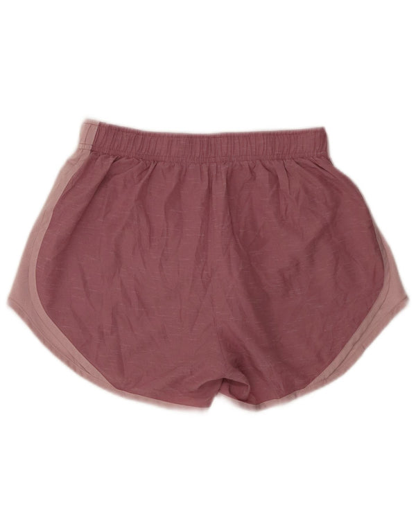 Shorts esportivo feminino Nike Dri Fit UK 8 pequeno poliéster manchado rosa