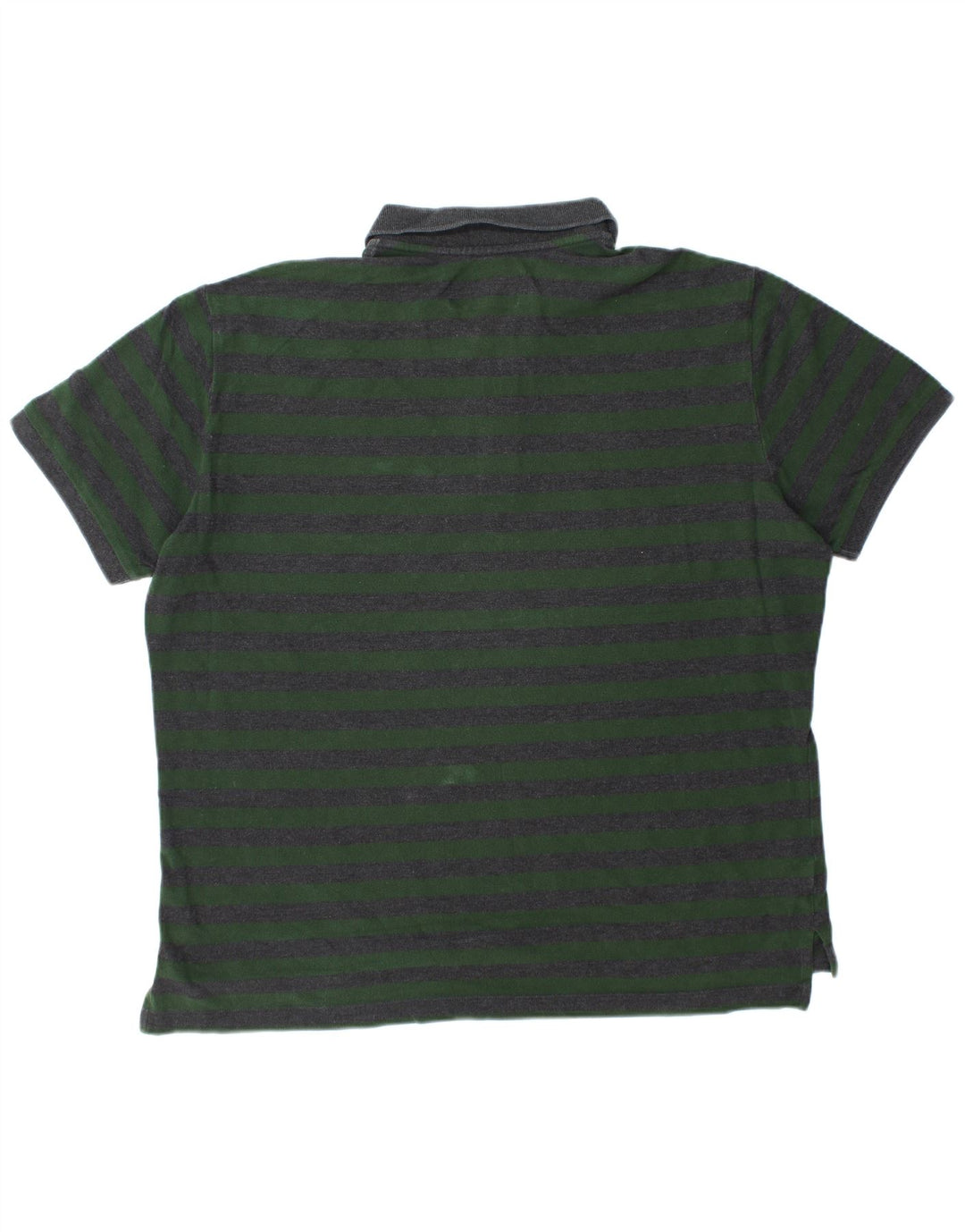 EDDIE BAUER Camisa polo masculina XL algodão listrado verde