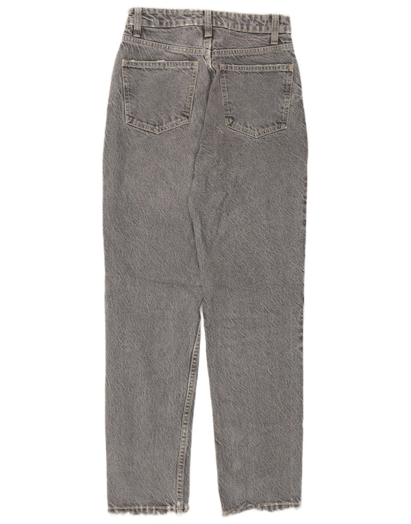 Zara Jeans feminino angustiado cônico EU 34 2XS W24 L27 cinza