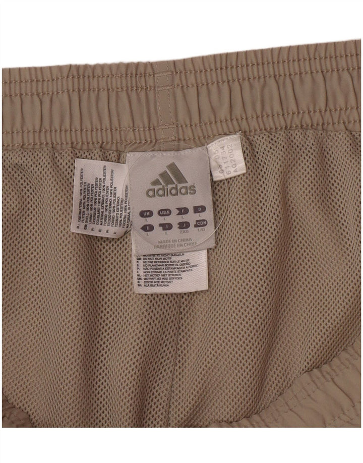 Shorts esportivos masculinos Adidas grande poliéster bege