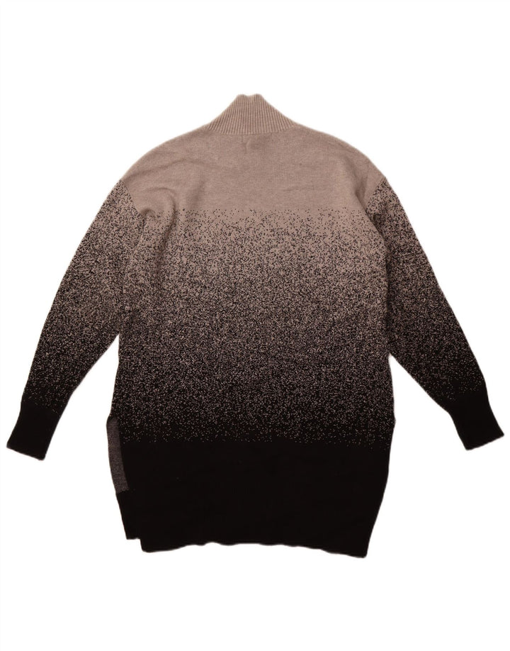Suéter feminino Marks & Spencer com gola tartaruga Reino Unido 10 pequeno cinza manchado