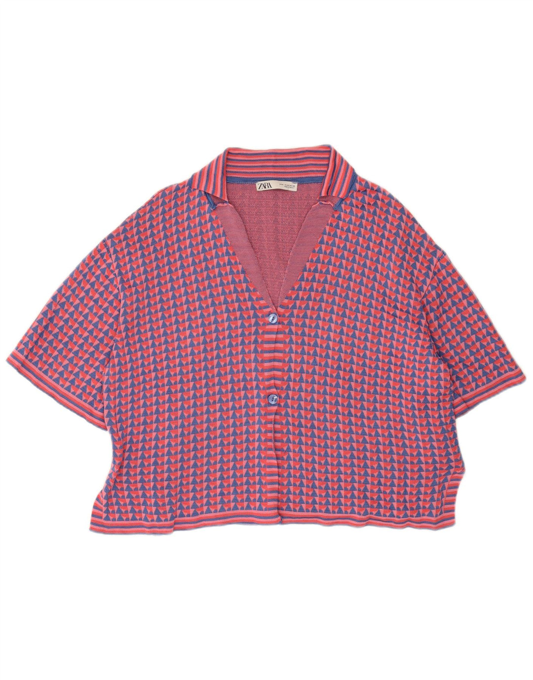 Suéter cardigã feminino de manga curta Zara Reino Unido 14 médio multicolorido