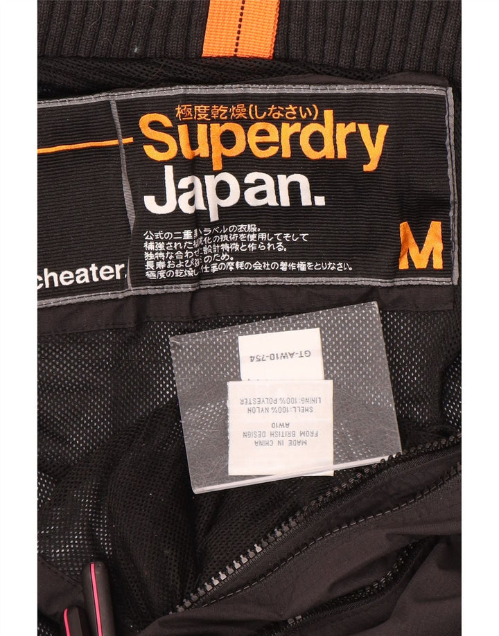 Jaqueta corta-vento feminina Superdry Windcheater Graphic UK 12 médio preto