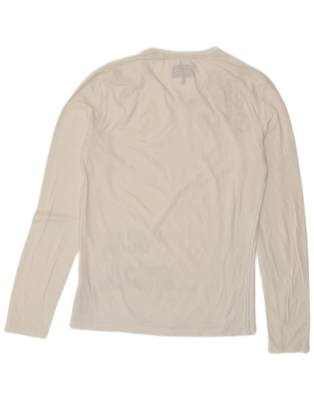 Guess Mens Extra Slim Graphic Top Manga Longa Médio Algodão Branco
