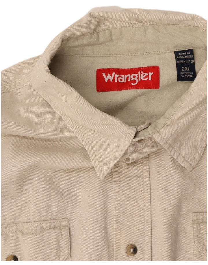 Camisa masculina WRANGLER 2XL algodão bege