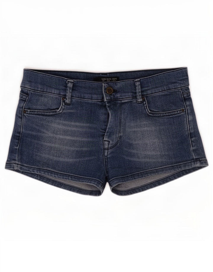 Shorts jeans feminino Zara EU 38 pequeno W28 algodão azul