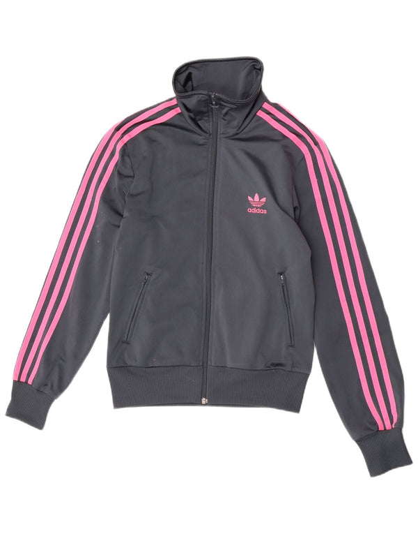 Adidas Womens Tracksuit Top Jacket EU 38 Pequeno Cinza Poliéster