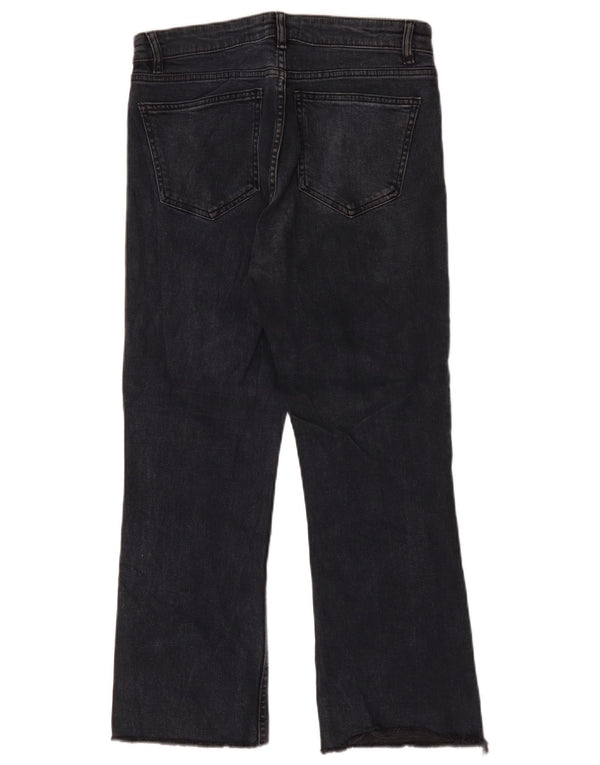 Calça jeans feminina Zara com cintura alta e corte bootcut EU 40 médio W30 L25 preto