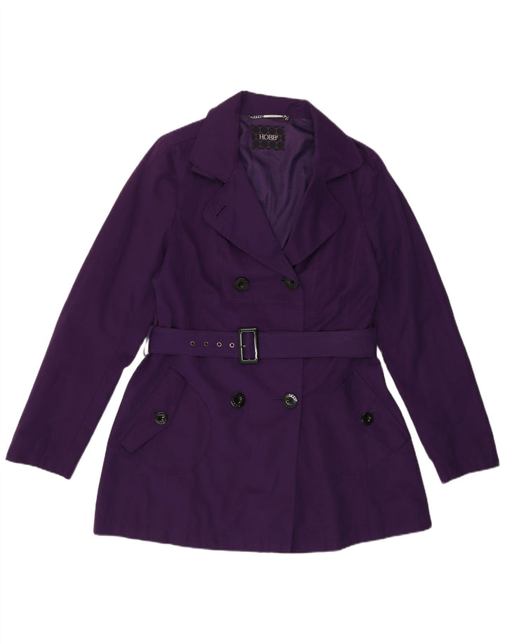 Hobbs Womens Trench Coat UK 12 Poliéster Roxo Médio