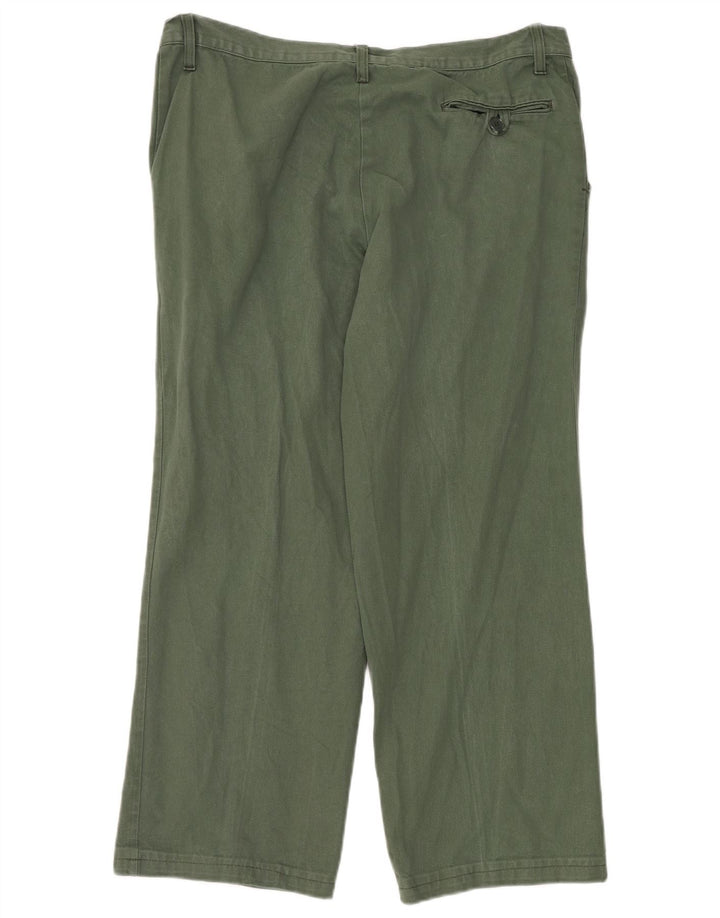 Calça chino reta masculina VINTAGE W38 L30 verde