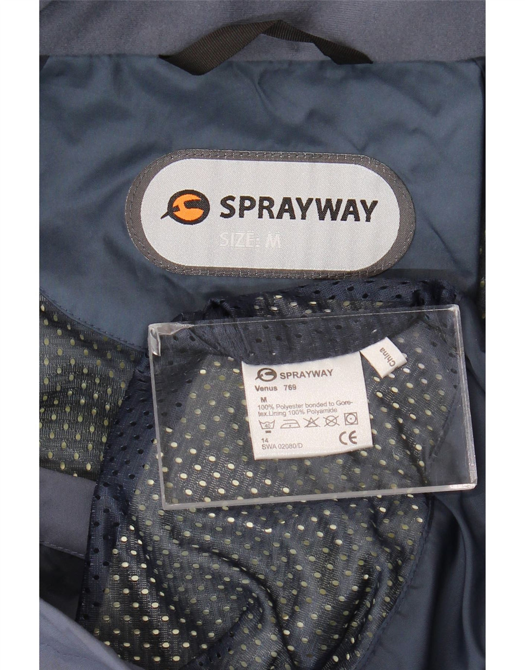 Jaqueta de chuva com capuz feminina Sprayway UK 14 poliéster azul médio