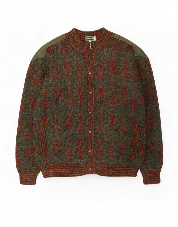 Suéter de cardigã masculino Ranger com padrão abstrato IT 52 poliamida verde grande