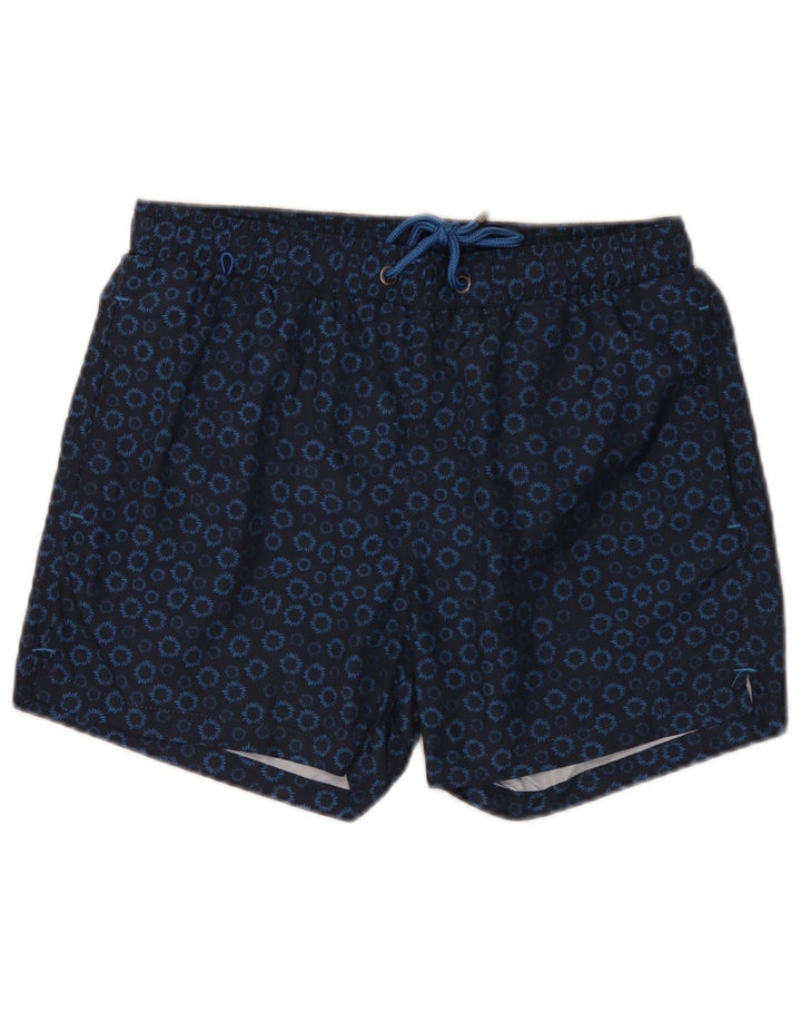 Shorts de natação masculino Gutteridge de poliéster floral azul marinho médio