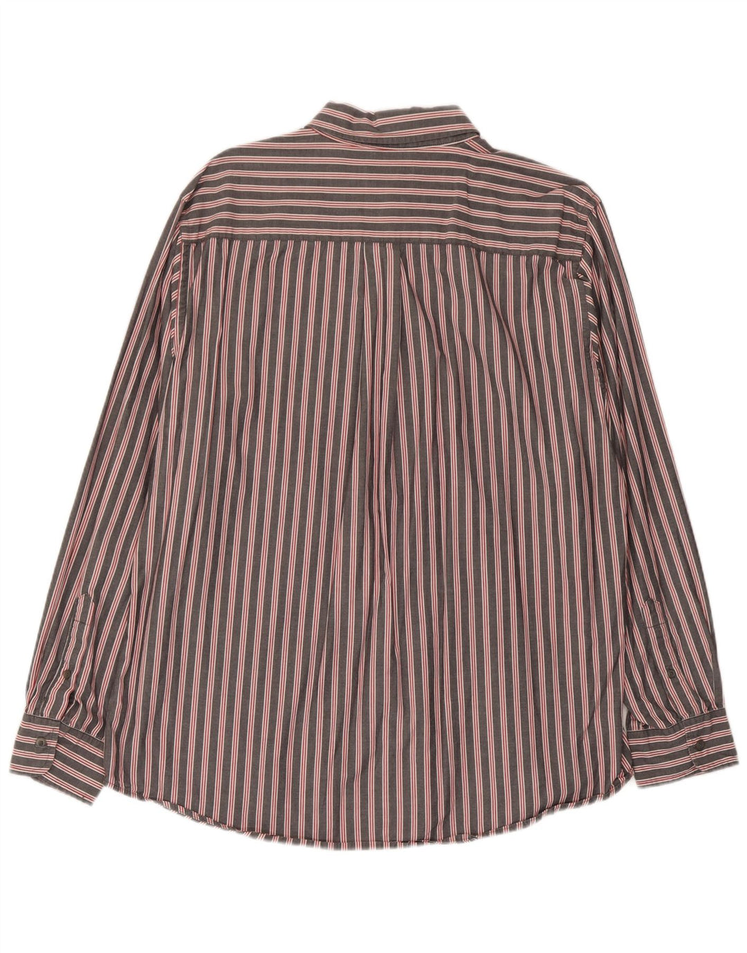 Camisa masculina Chaps grande algodão listrado cinza