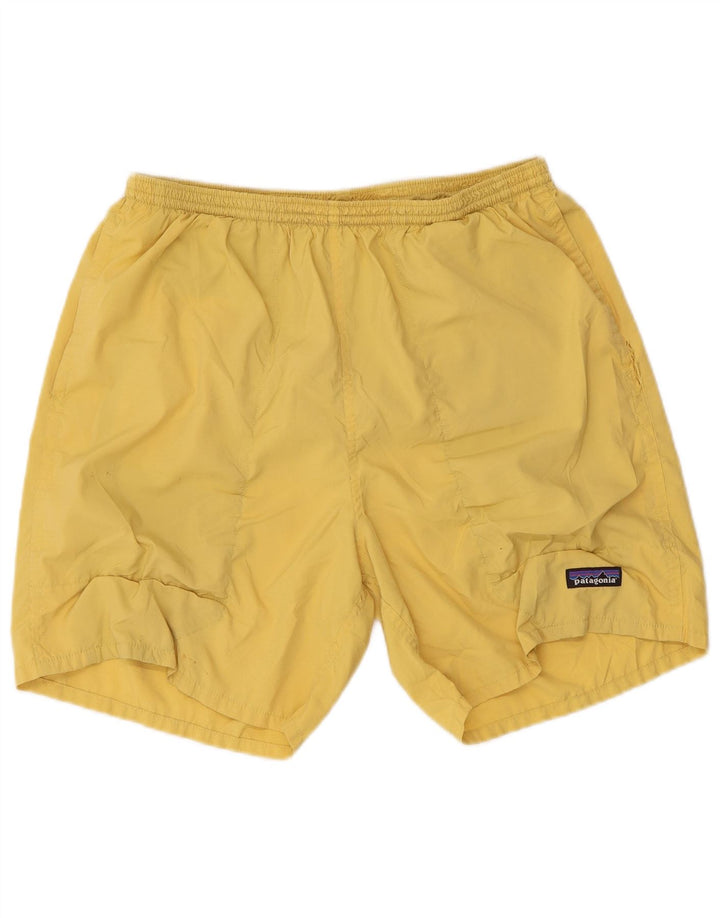 Shorts esportivos masculinos Patagonia grandes amarelos