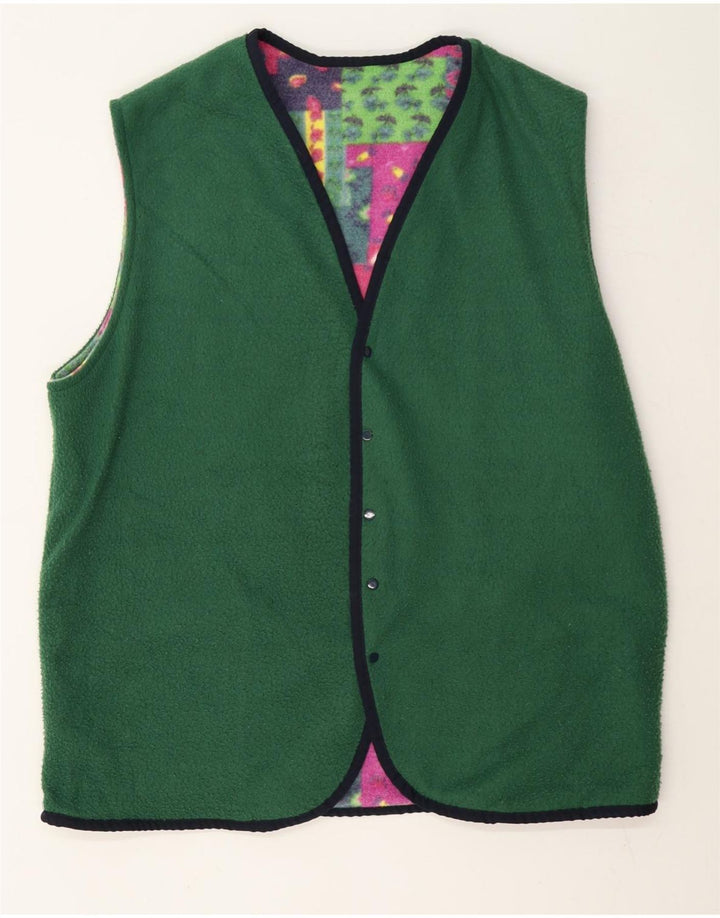 Rifle Mens Reversível Fleece Gilet UK 40 Grande Patchwork Multicolorido