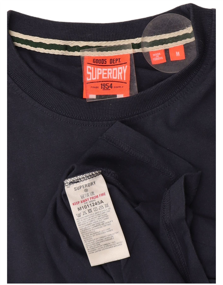 Camiseta masculina Superdry Top médio algodão azul marinho