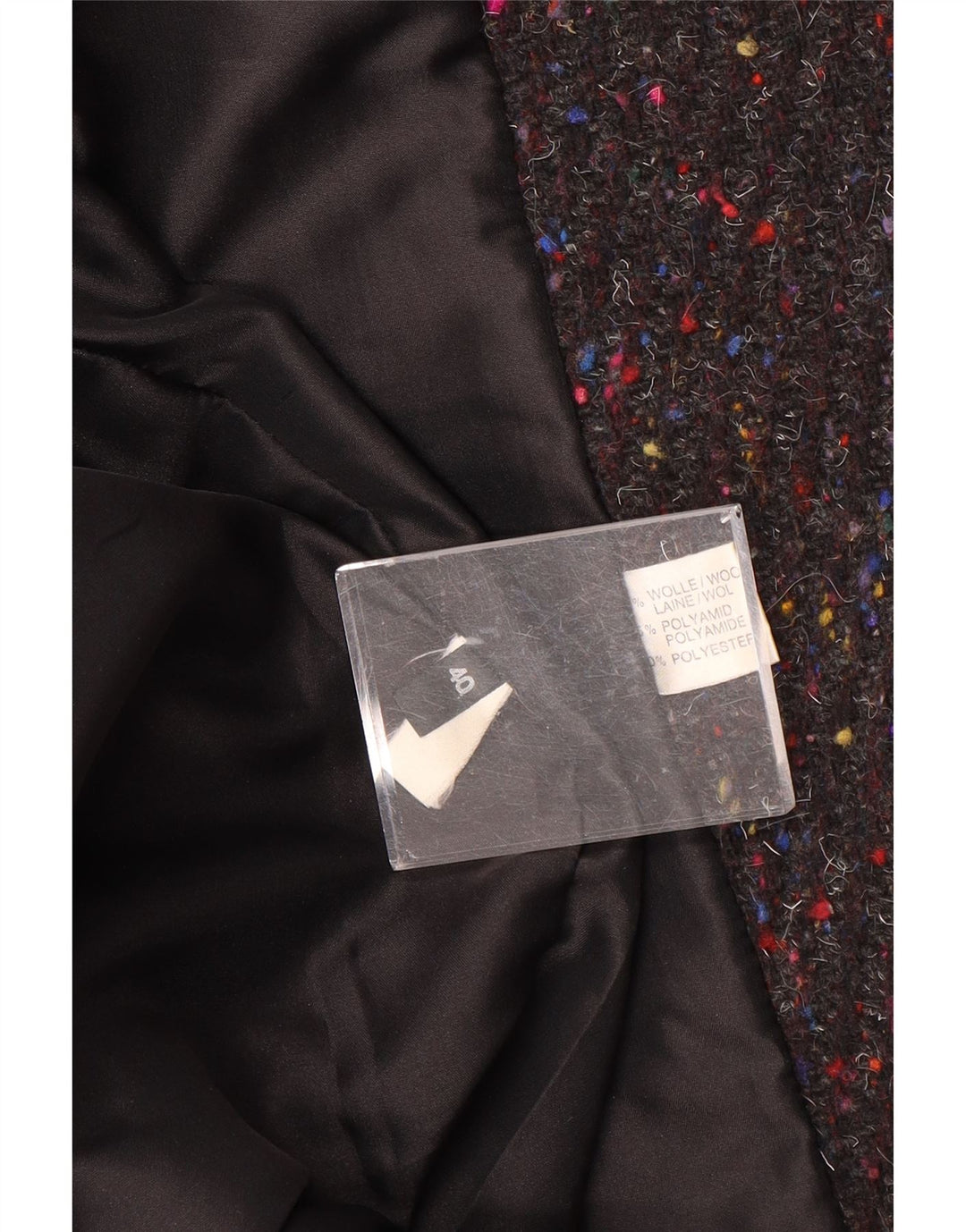 Sobretudo feminino VINTAGE oversized EU 40 lã manchada cinza médio