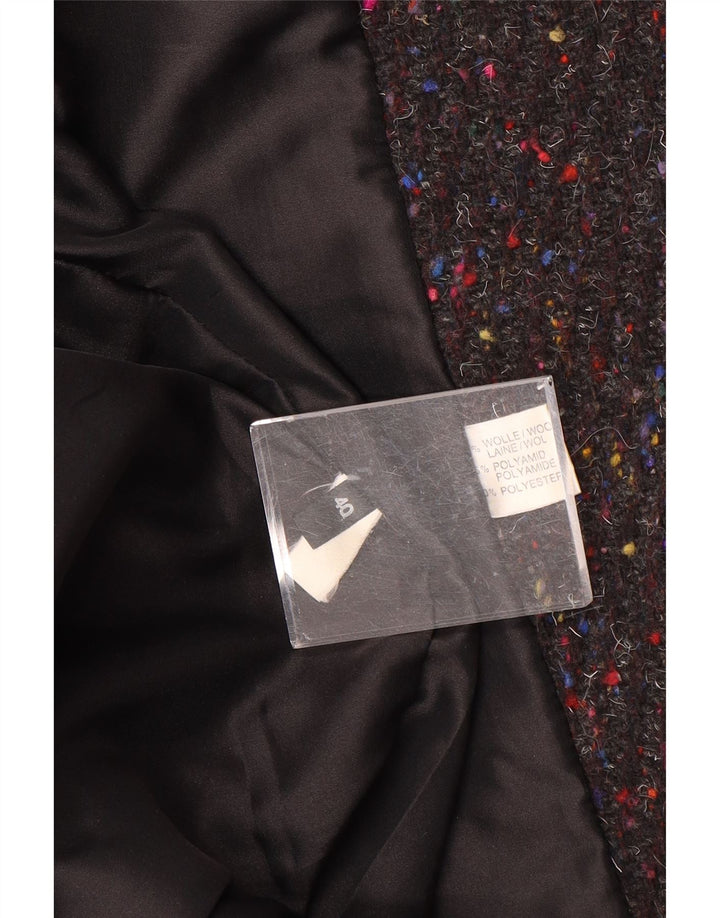 Sobretudo feminino VINTAGE oversized EU 40 lã manchada cinza médio