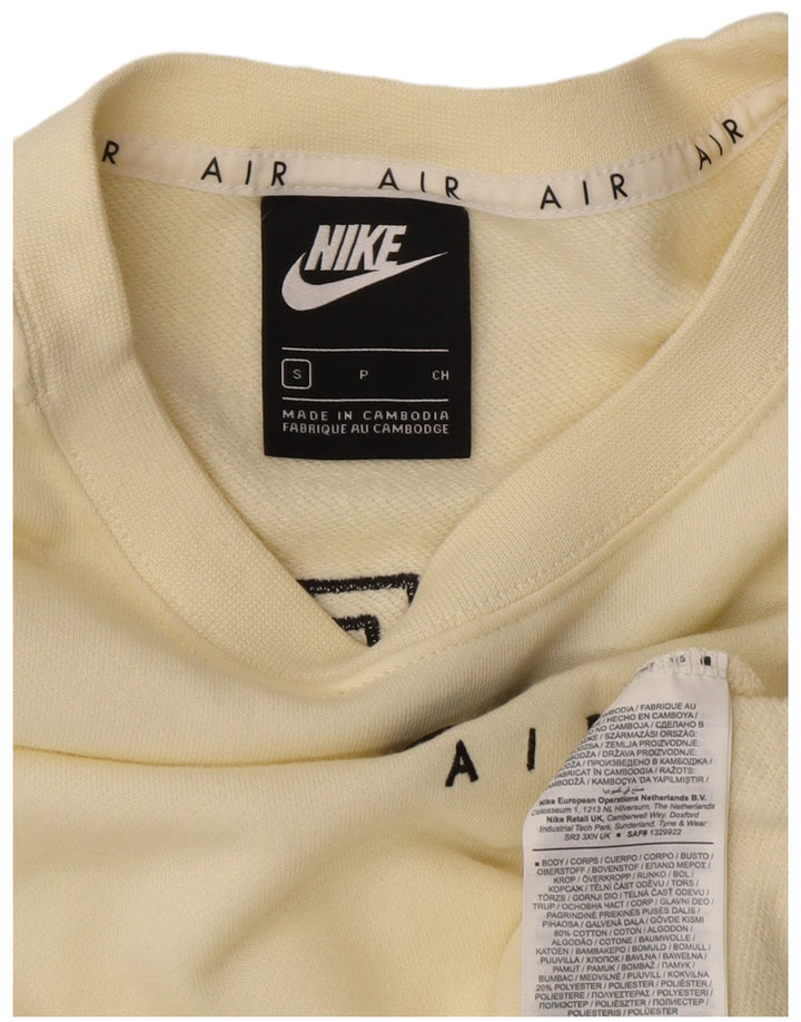 Moletom feminino Nike Crop Graphic Jumper UK 10 pequeno algodão branco