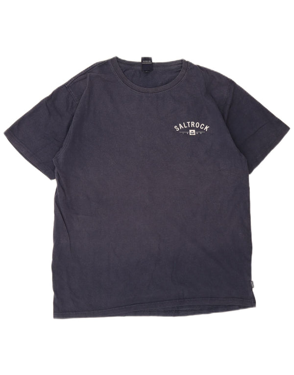 Camiseta masculina gráfica Saltrock Top médio algodão azul marinho