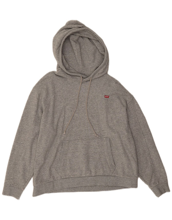 Moletom com capuz masculino Levi's grande algodão manchado cinza