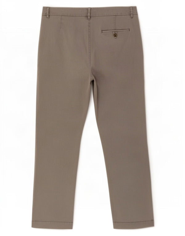 Calça chino reta feminina Marks & Spencer UK 14 médio W30 L26 cinza