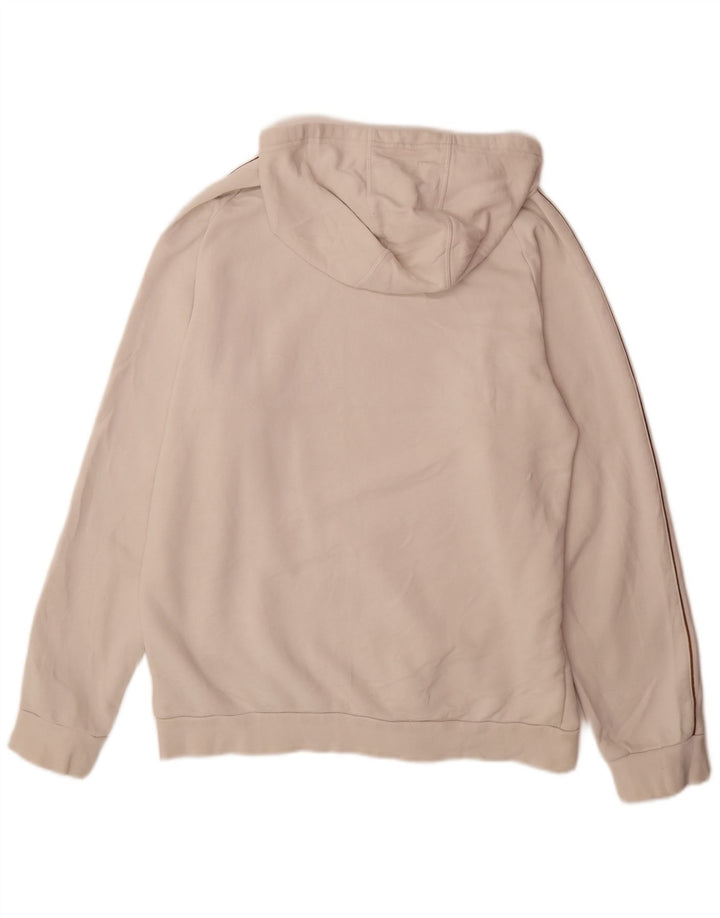 ADIDAS Mens Hoodie Jumper Grande Algodão Branco