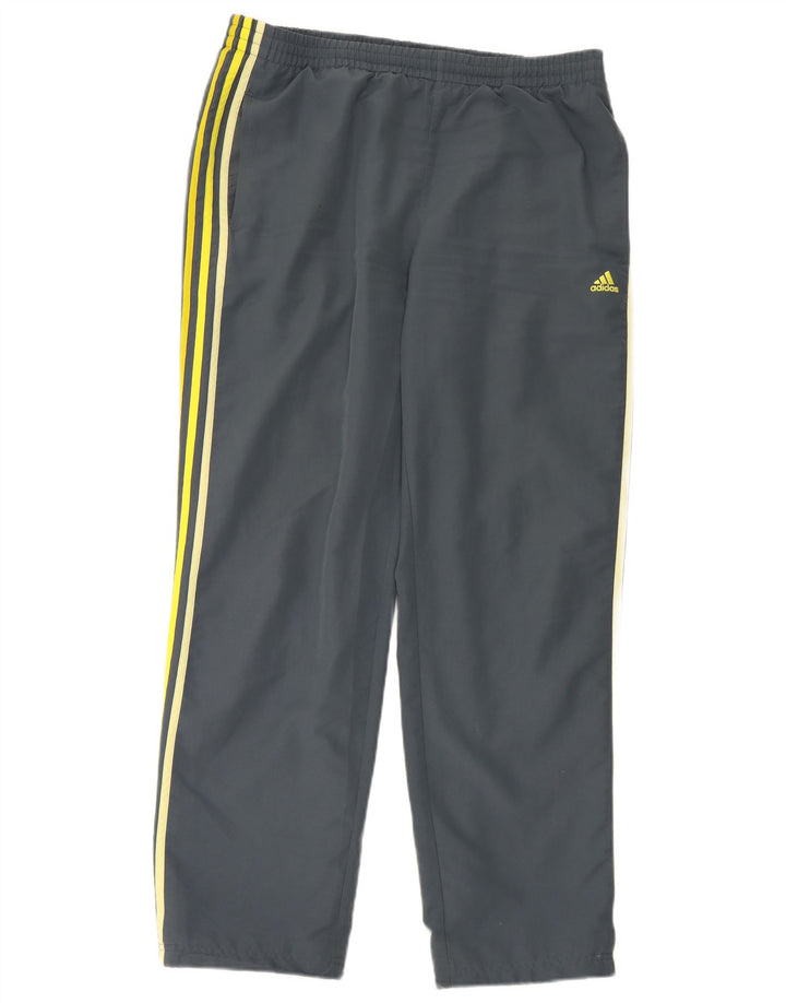 Calça de treino masculina Adidas Climalite grande poliéster cinza