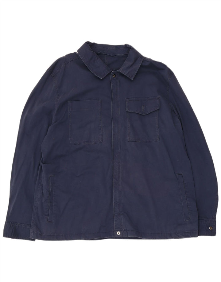 Jaqueta utilitária masculina Marks & Spencer UK 46 3XL algodão azul marinho