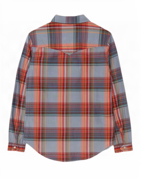 Camisa feminina Wrangler de ajuste solto Reino Unido 6 XS algodão xadrez multicolorido