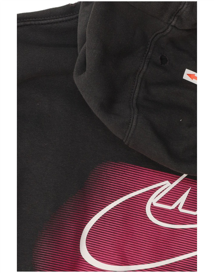 Jumper com capuz gráfico masculino Nike pequeno algodão cinza