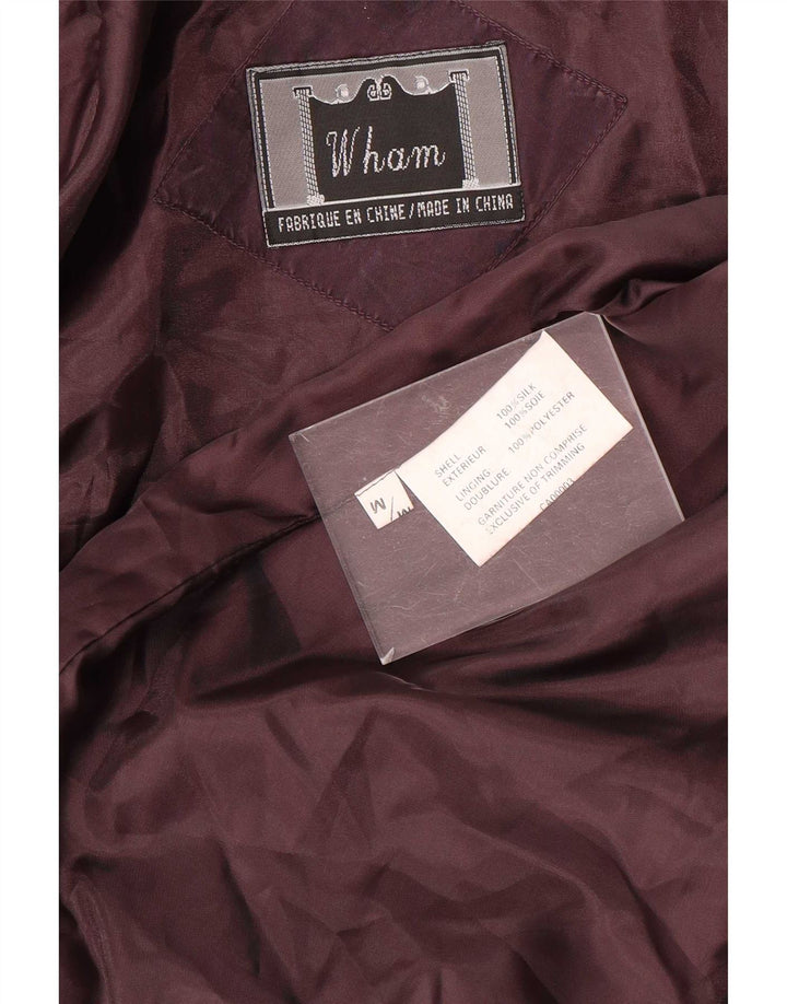 Jaqueta bomber masculina vintage UK 38 seda roxa média