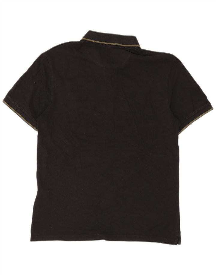 Camisa polo masculina Lyle & Scott de algodão preto médio