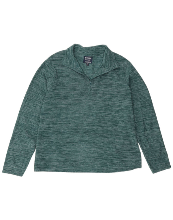 Suéter de lã feminino Mountain Warehouse com zíper e gola UK 16 grande verde manchado