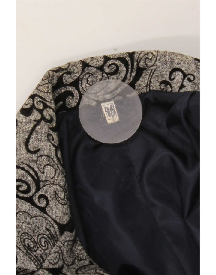 Jaqueta blazer feminina vintage com 3 botões IT 48 XL cinza Paisley