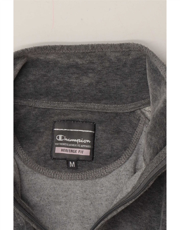 Jaqueta feminina Champion Heritage Fit Velour Tracksuit UK 14 cinza médio