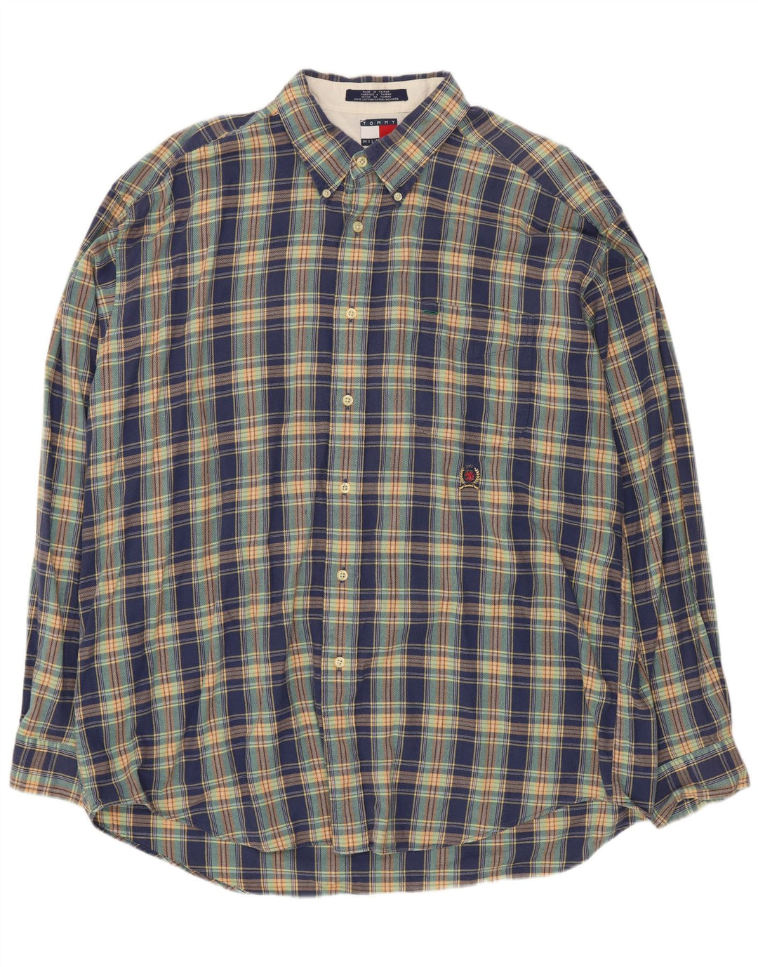Camisa masculina Tommy Hilfiger XL azul xadrez algodão
