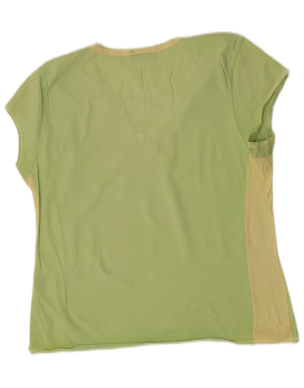Camiseta feminina Wrangler com estampa gráfica UK 14 grande algodão colorblock verde