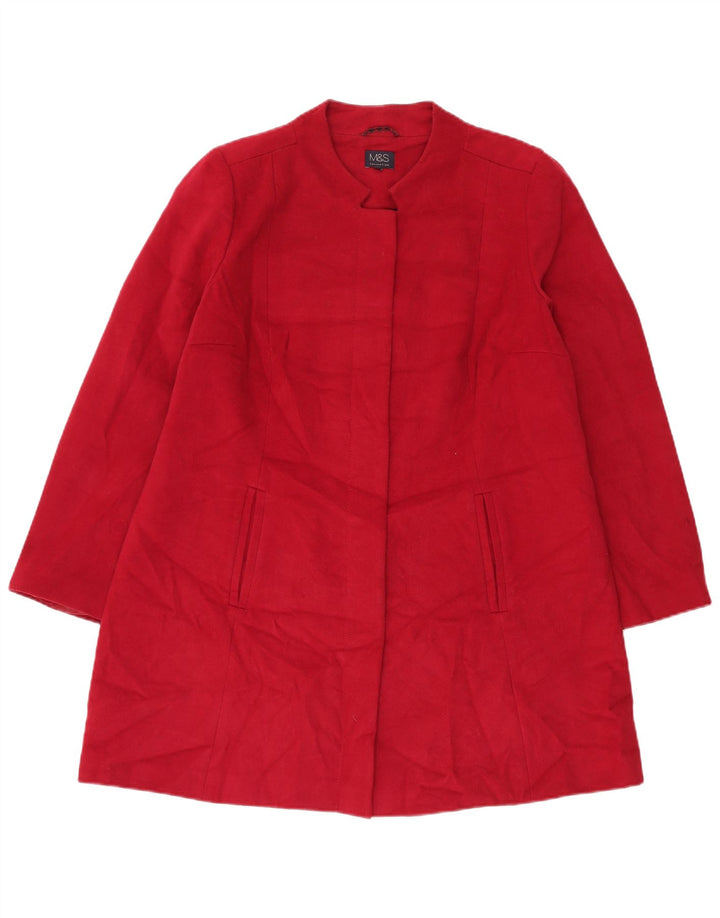 Sobretudo feminino Marks & Spencer UK 18 XL poliéster vermelho