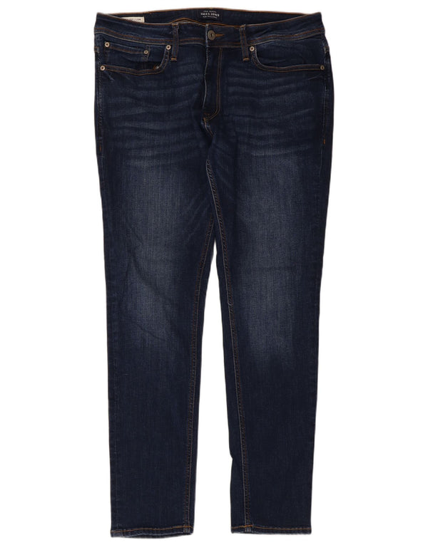 Jack & Jones Masculino Liam Skinny Jeans W36 L32 Azul Marinho Algodão