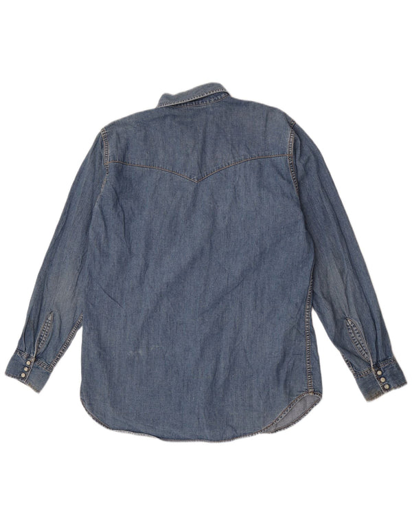 Camisa jeans masculina Lee grande algodão azul