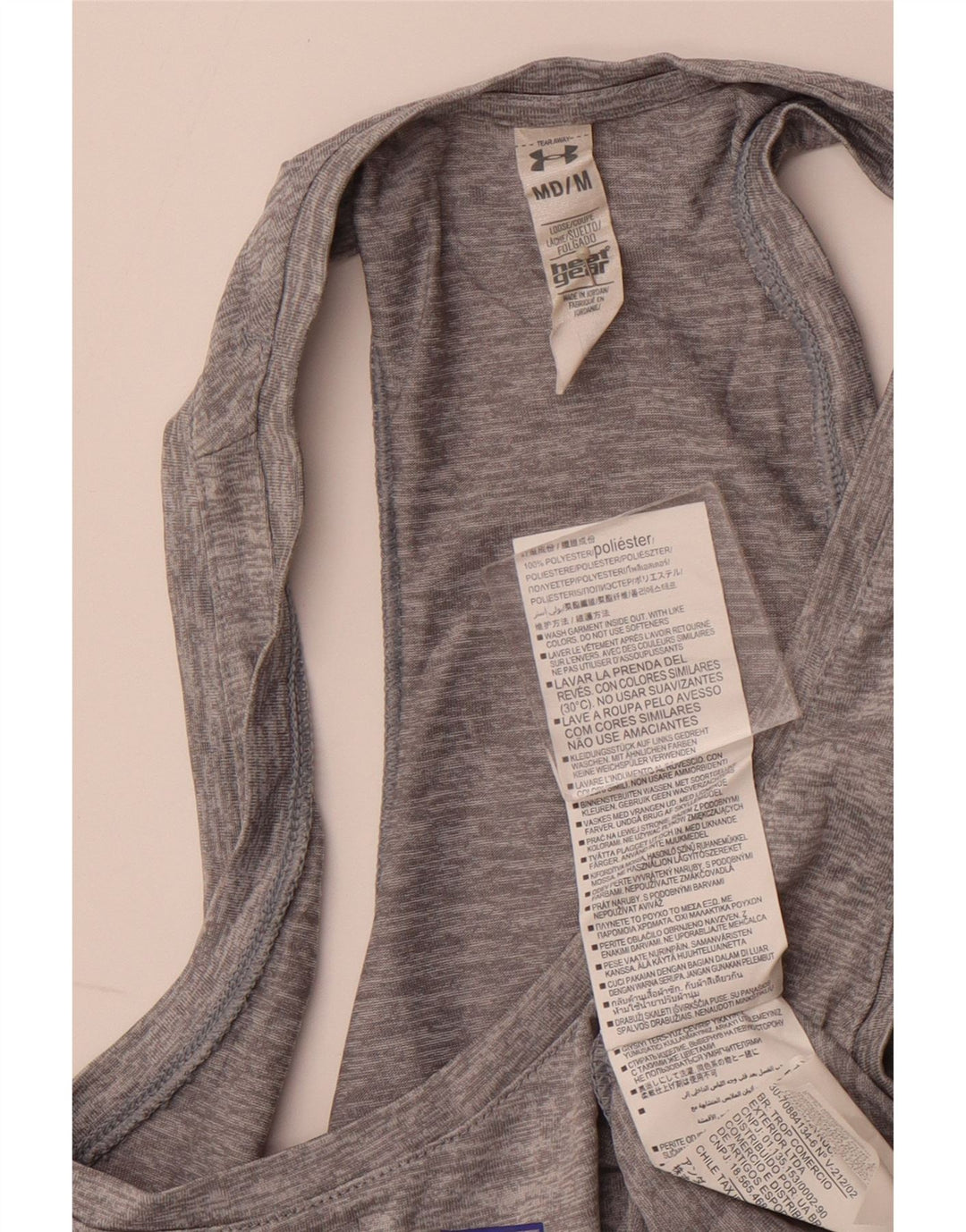 Colete feminino UNDER ARMOUR com ajuste solto e estampado UK 12 poliéster cinza médio
