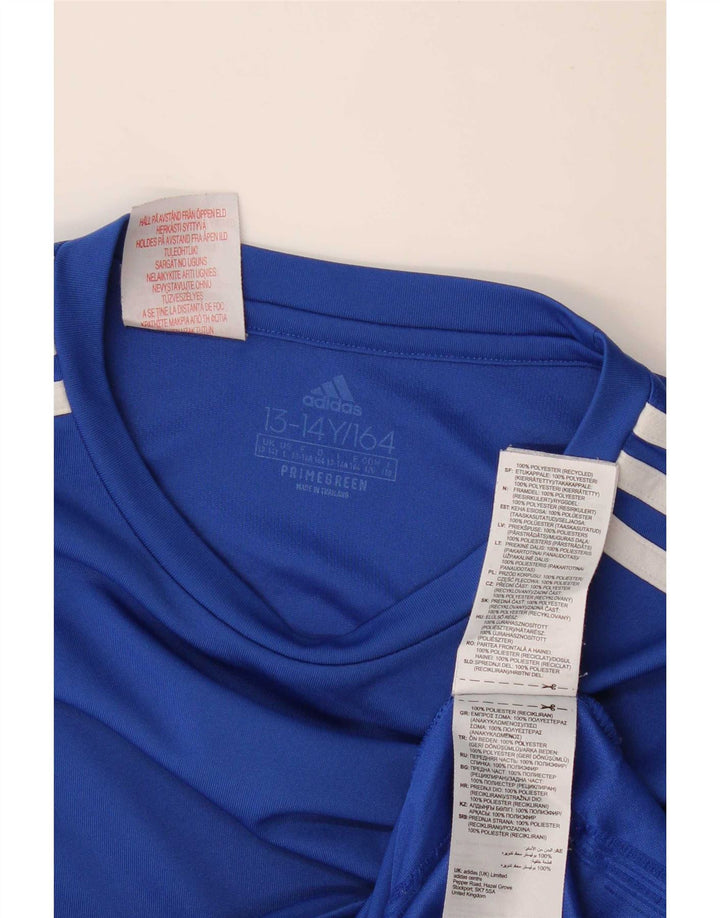 Camiseta Adidas Menino 13-14 Anos Azul Poliéster