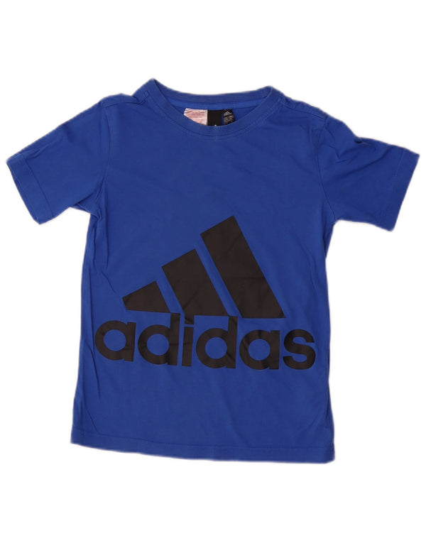 Camiseta Adidas Meninos Graphic Top 9-10 Anos Azul Algodão