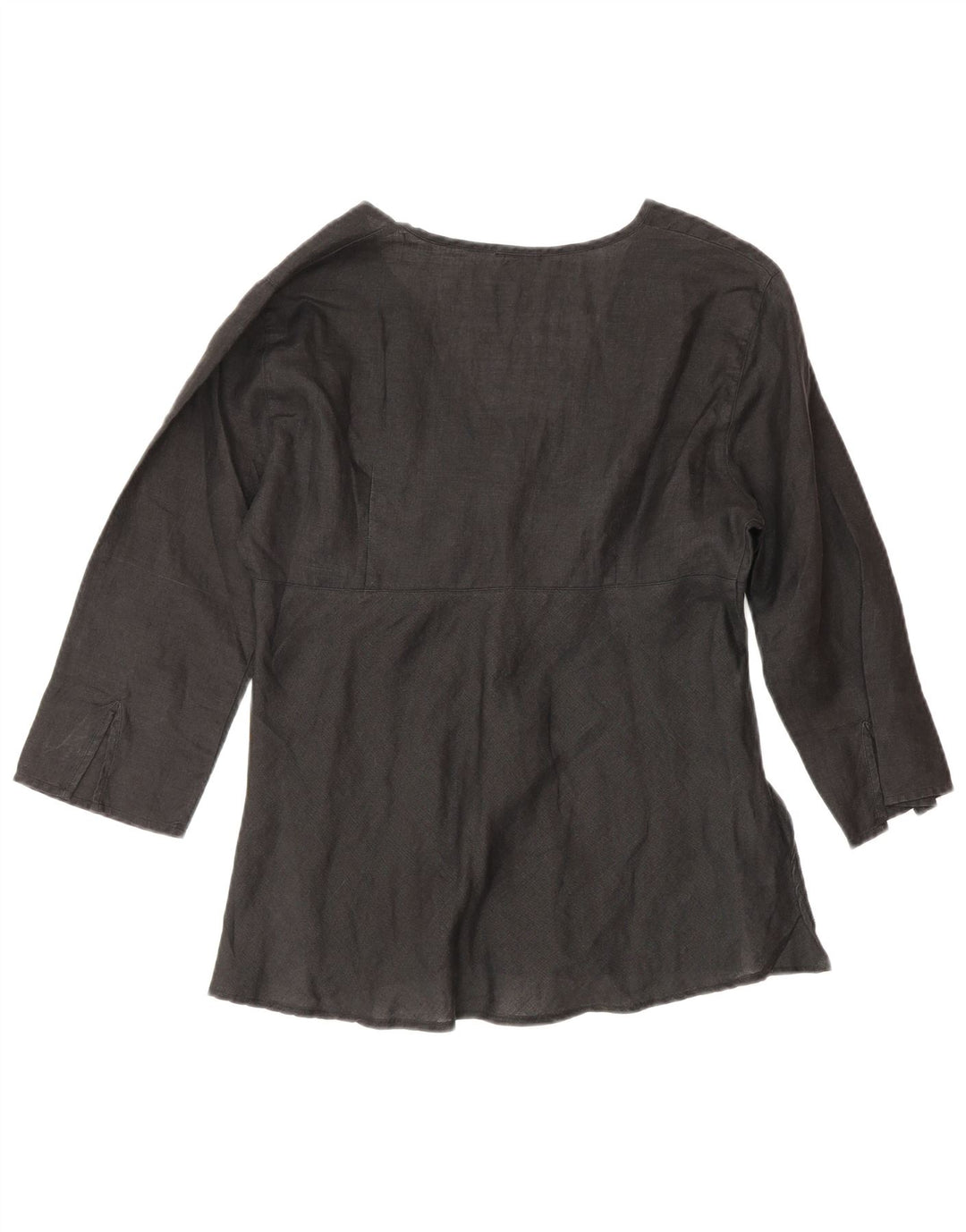 Blusa feminina manga 3/4 Benetton UK 10 pequena linho preto