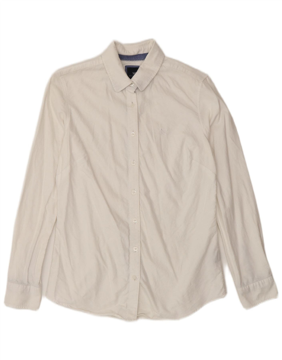 CREW CLOTHING Camisa feminina clássica de ajuste Reino Unido 8 algodão branco pequeno