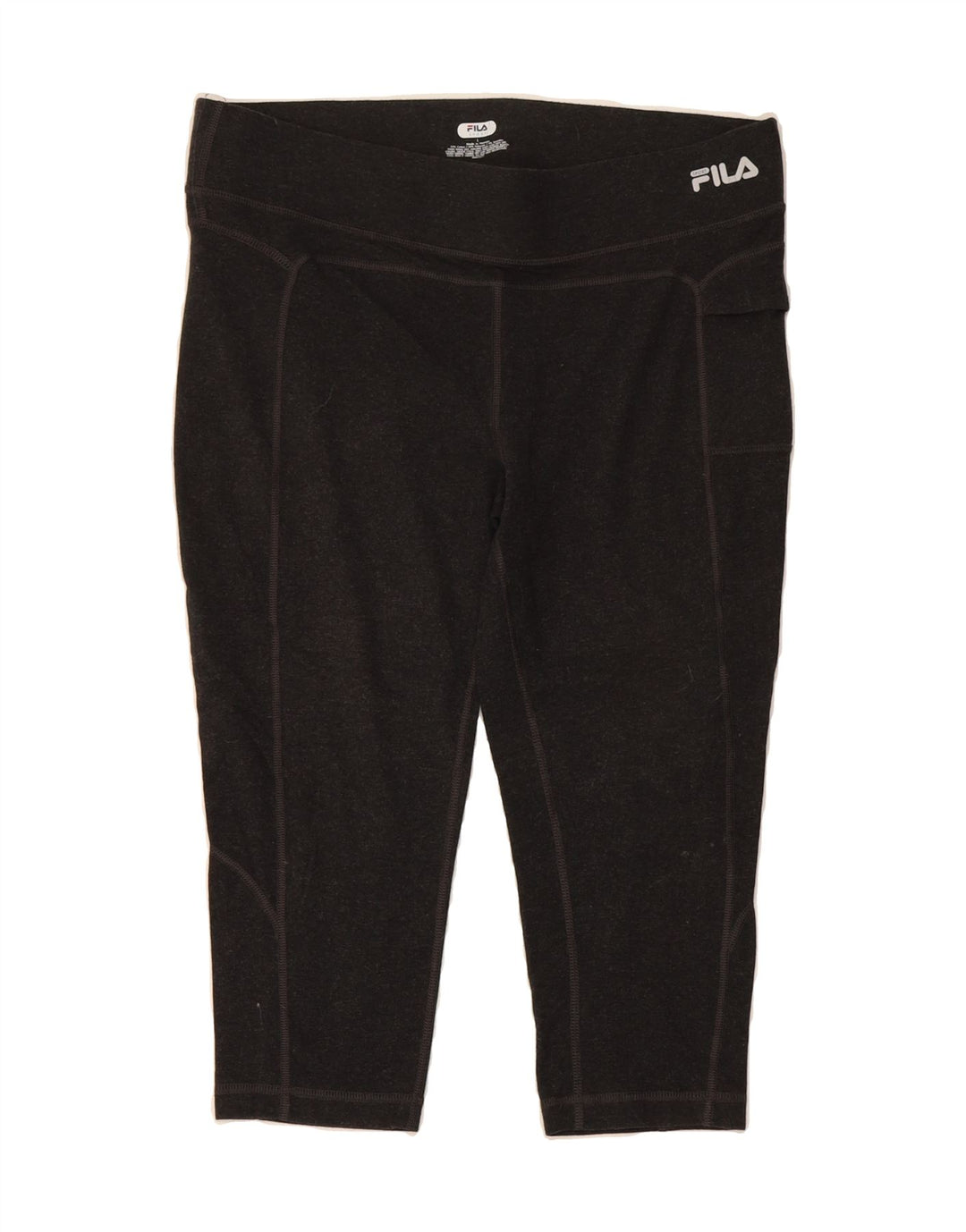 FILA Womens Capri Leggings UK 16 Large  Black Cotton Vintage Fila and Second-Hand Fila from Messina Hembry 