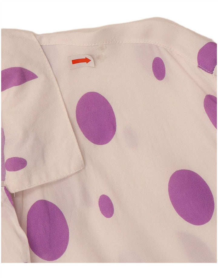 Blusa feminina Primavera Firenze UK 14 médio branco manchado