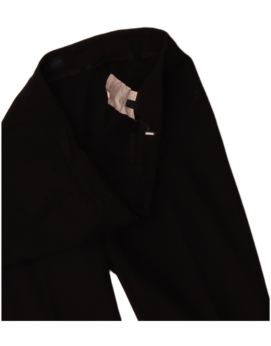 Calça feminina Trussardi Bootcut Suit IT 40 pequena W30 L34 poliéster preto